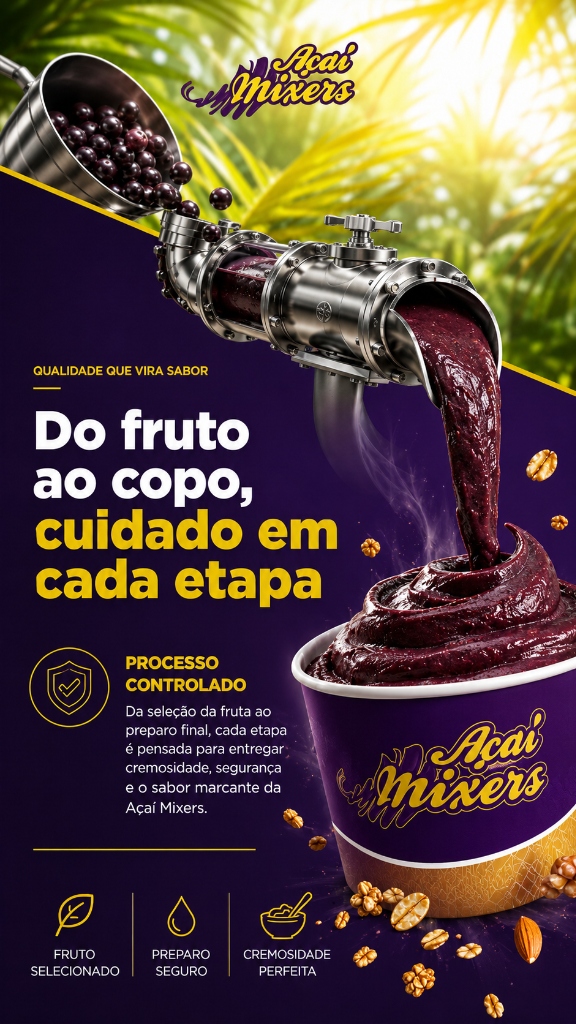 Do fruto ao copo, cuidado em cada etapa. Processo Controlado